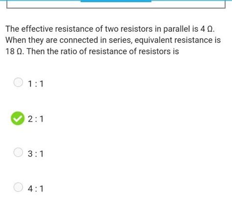 The Effective Resistance Of Two Resistors In Parallel Is 4Ω When They Ar