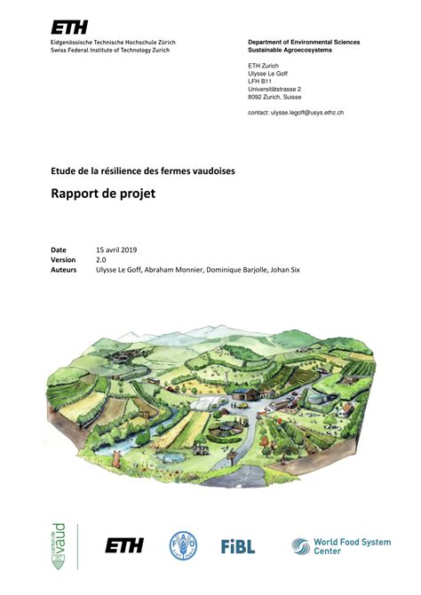 Pdf Etude De La R Silience Des Exploitations Agricoles Vaudoises