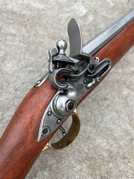 Colonial Brown Bess Replica Rifle With Bayonet Non Firing Gun Vintage