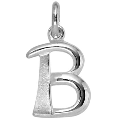 JOBO Anhänger Buchstabe B 925 Sterling Silber matt Buchstabenanhänger