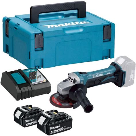 Makita DGA452RTJ 18V Li Ion LXT 115mm Angle Grinder Complete With 2 X 5