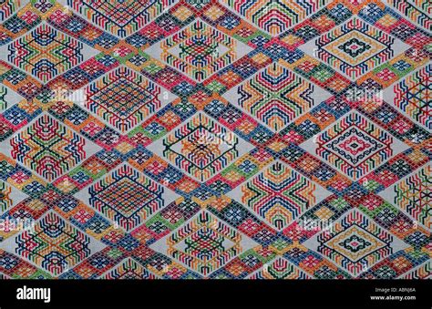 Bhutanese brocaded fabric with silk brocading Woven on a hip strap loom ...