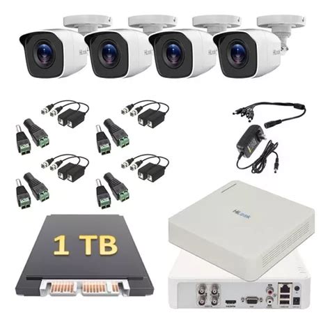 Kit Video Vigilancia C Maras Hikvision P Tb Baluns Env O Gratis