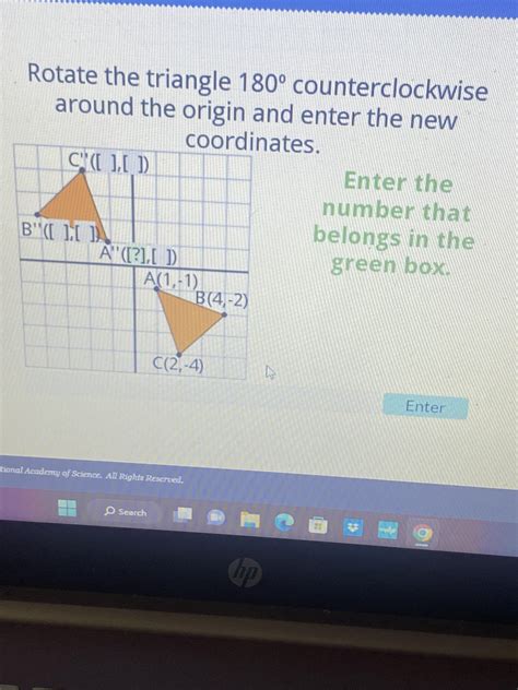 Rotate The Triangle Counterclockwise Around The Origin And Enter