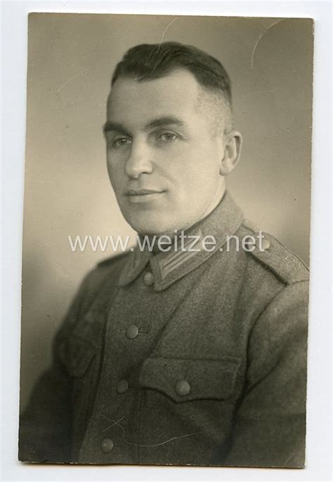 Wehrmacht Portraitfoto Soldat Des Heeres Heer