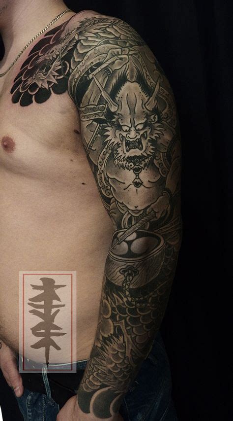 Raijin Japanese Thunder God Tattoo By Jarno Kandahar Tatuata