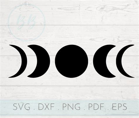 Moon Phase Cut File Svg Dxf Png Pdf Eps Silhouette Cricut Diy Etsy