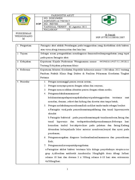 Contoh Sop Puskesmas Pdf