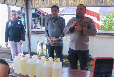 Pemkot Ambon Dukung Operasi Pemusnahan Miras Oleh Polresta Ambon