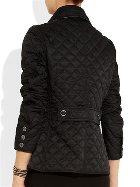 Women Quilted Jacket Black Button Long Sleeve Turndown Collar Padded