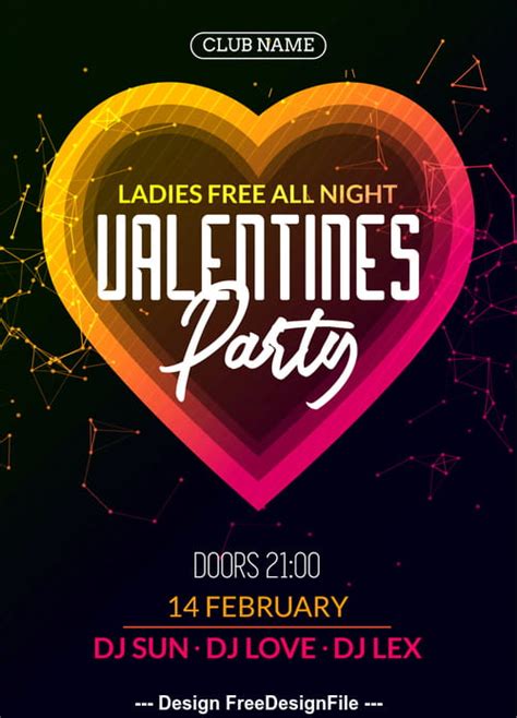 Valentines Heart Shaped Flyer Vector Eps Uidownload