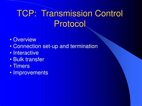 Ppt Tcp Transmission Control Protocol Powerpoint Presentation Free