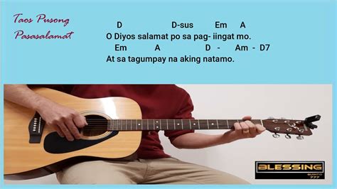 Taos Pusong Pasasalamat Lyrics And Chords Key Of D Pano Pakantahin