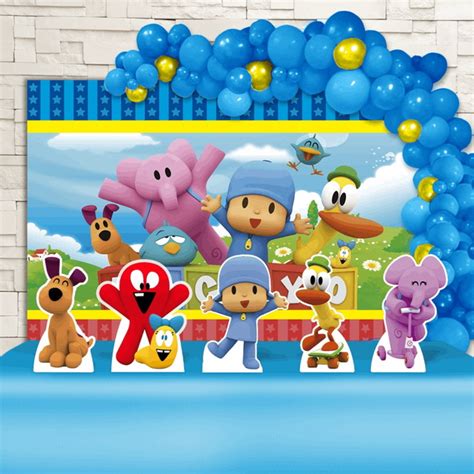 Kit Festa Ouro Painel Display fita Balão Pocoyo Elo7