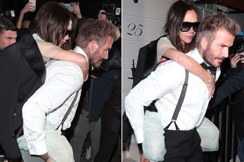 David Beckham Sweetly Carries Victoria Beckham On His Back As They