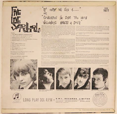 Yardbirds – UK “Five Live Yardbirds” Mono Mint LP