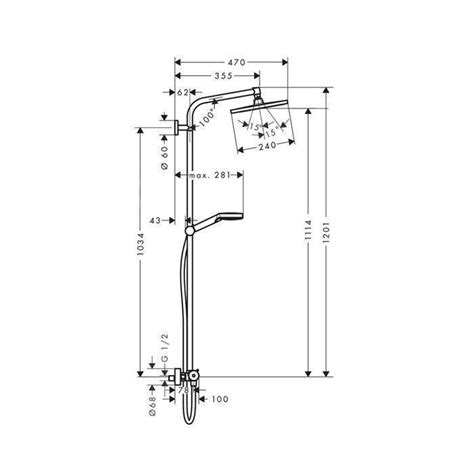 Coloana Dus Cu Baterie Si Termostat Hansgrohe Crometta E Crom La