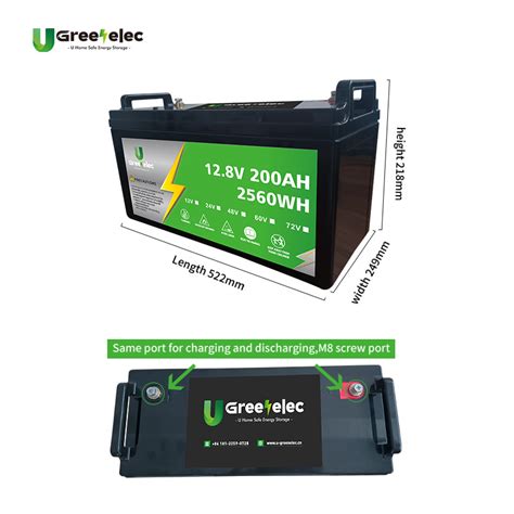 U Greenelec RV Energy Storage 12 8V200ah LiFePO4 Battery Pack Lithium