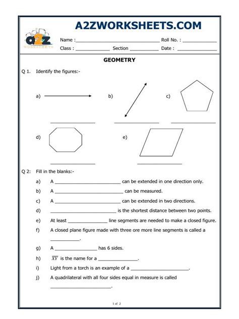 A2Zworksheets:Worksheet of Geometry-Geometry-Maths