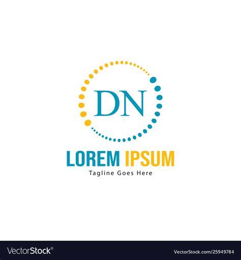 Initial Dn Logo Template With Modern Frame Vector Image