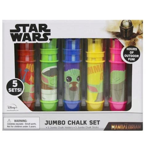 Star Wars Mandalorian Grogu Baby Yoda 5 Piece Jumbo Chalk Sticks With