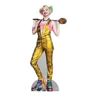 Figurine en carton taille réelle Harley Quinn salopette dorée film