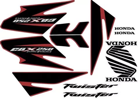 Kit Adesivos Honda Cbx 250 Twister 2007 Preto Vermelho Parcelamento