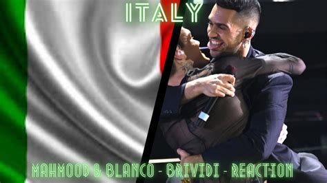 Eurovision Italy Mahmood Blanco Brividi Eurovision Reaction