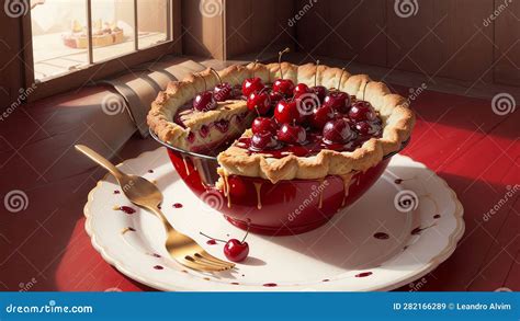 Indulging In The Irresistible Delights Of A Freshly Baked Cherry Pie On