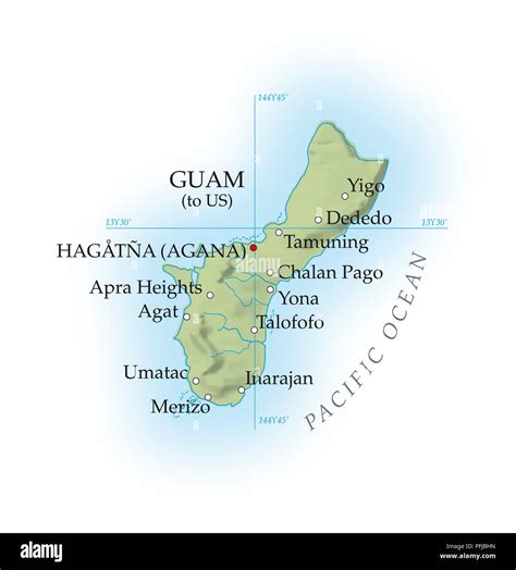 Map Of Guam Close Up Stock Photo Alamy