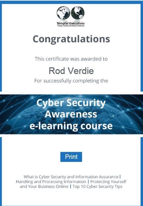 Cyber Security Certificate