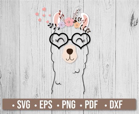 Llama Colorful Svg Eps Pdf Dxf Png File Instant Etsy