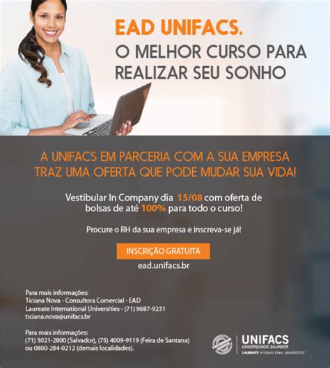 Inscri Es Gratuitas Para O Vestibular Ead Da Unifacs Confira Sintaj