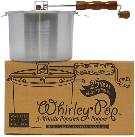 Jp Wabash Valley Farms Whirley Pop Stovetop Popcorn Popper Original Silver By