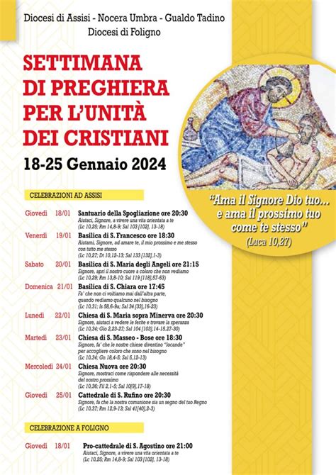 Settimana Di Preghiera Per Lunit Dei Cristiani Gli Appuntamenti