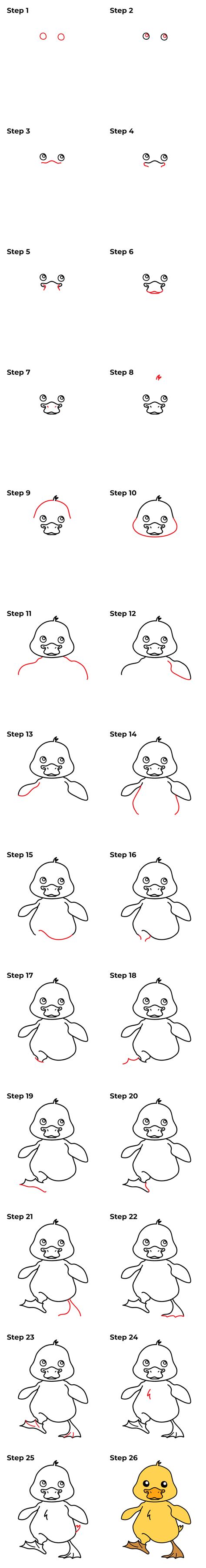 How To Draw A Cute Duck