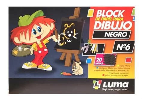 5 Block De Dibujo Negro Luma Tipo El Nene N 6 X 20 Hojas