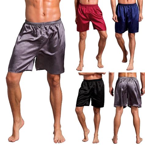 Men S Silk Satin Shorts For Sleeping My Sleepy Shop Satin Pajama Pants Satin Shorts Loose