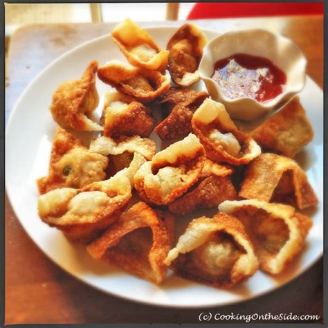 Fried Wontons Cooking On The Side