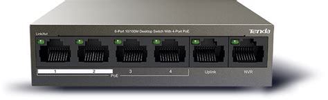 TEF1106P 4 63W 6 Port 10 100M Desktop Switch With 4 Port PoE Tenda All