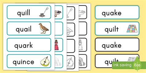 Qu Digraph Word Cards Teacher Made Twinkl