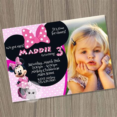 Minnie Mouse Invitation Minnie Mouse Birthday Minnie By Cutepixels