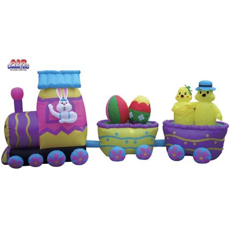 15 Air Blown Inflatable Easter Bunny Deluxe Train