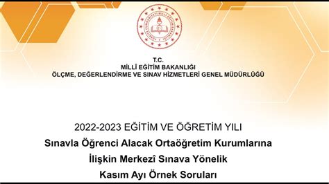 2022 2023 Meb Kasim Ayi Örnek Soru ÇÖzÜmlerİ Youtube