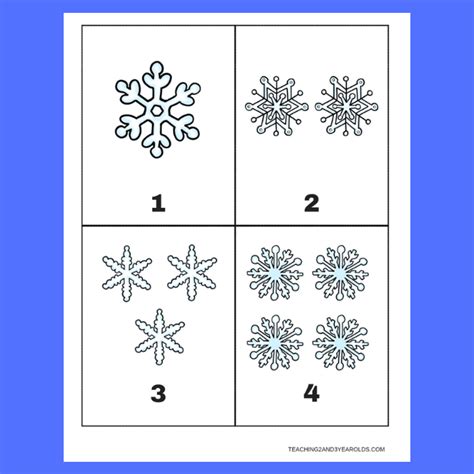 Free 1-10 Snowflake Counting Cards Printable