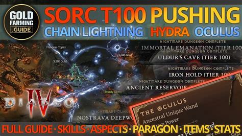 Diablo Season S Tier T Pushing Sorcerer Chain Lightning Hydra