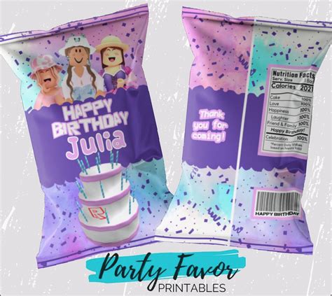 Paper And Party Supplies 100925 Pink Roblox Birthday Party Printables