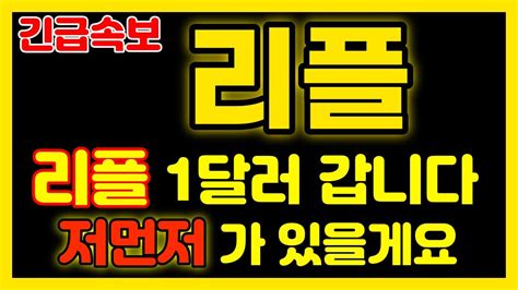 리플 1달러 저먼저 가있을게요 리플 리플코인 리플대응 리플전망 리플승소 리플소송 리플합의 비트코인