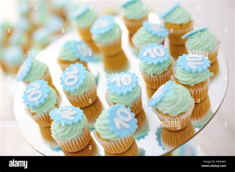 Cupcakes With Number 10 On Them Stock Photo Alamy