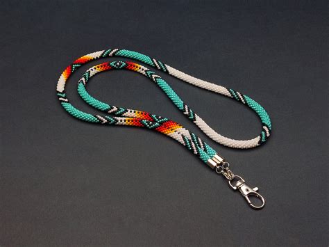 Turquoise Beaded Lanyard For Badge Native American Style Etsy